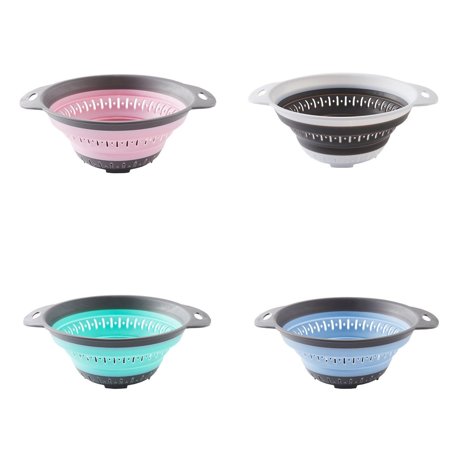 Vegatable Basket Collapsible Colander Strainer with Plastic Handles Foldable Storage Basket Kitchen Gadgets Tool Складная посуда