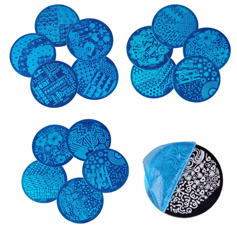 Nagel Stempeln Platten/Nagel Kunst Stempeln Schaber einstellen, DIY Nagel Schönheit Dekorationen Stempel Vorlage Werkzeuge, Salon Nagellack Stempel