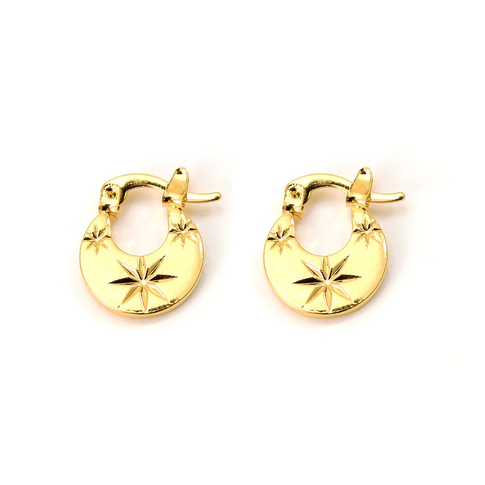 gold mini Kid Baby Little Girls jewelry Security Safety Princess Round Gold Huggies hoop earrings for women party Jewelry