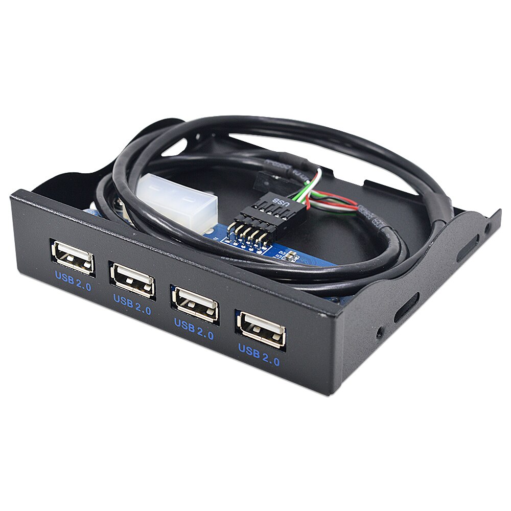 Chipal 4 portar usb 2.0 hubb usb 2.0 adapter pc frontpanel expansionsfäste med 10 stifts kabel för stationär 3.5 tum fdd floppy bay