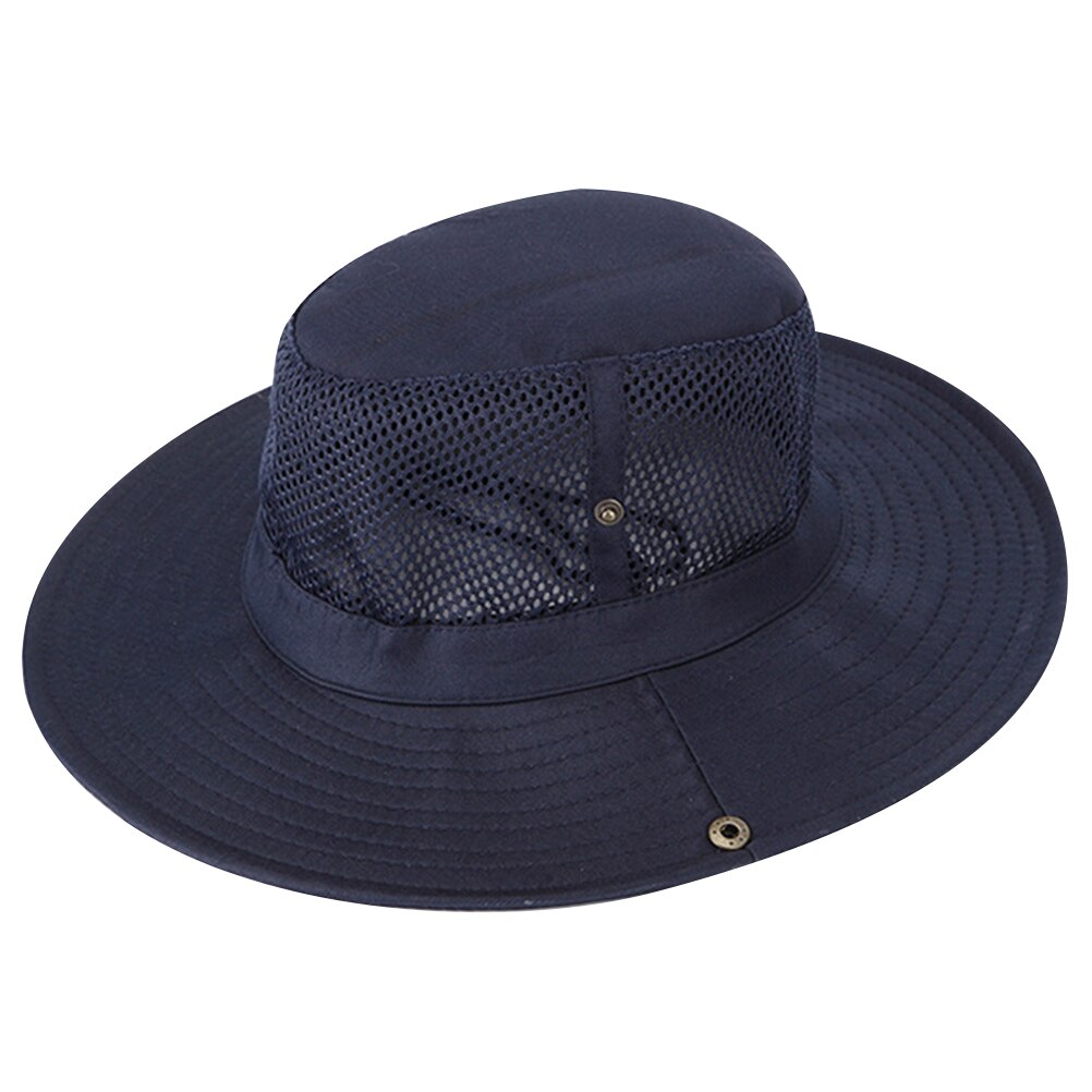 Mesh Fisherman Hat Summer Simple Bucket Hat Large Brim UV Sun Hat
