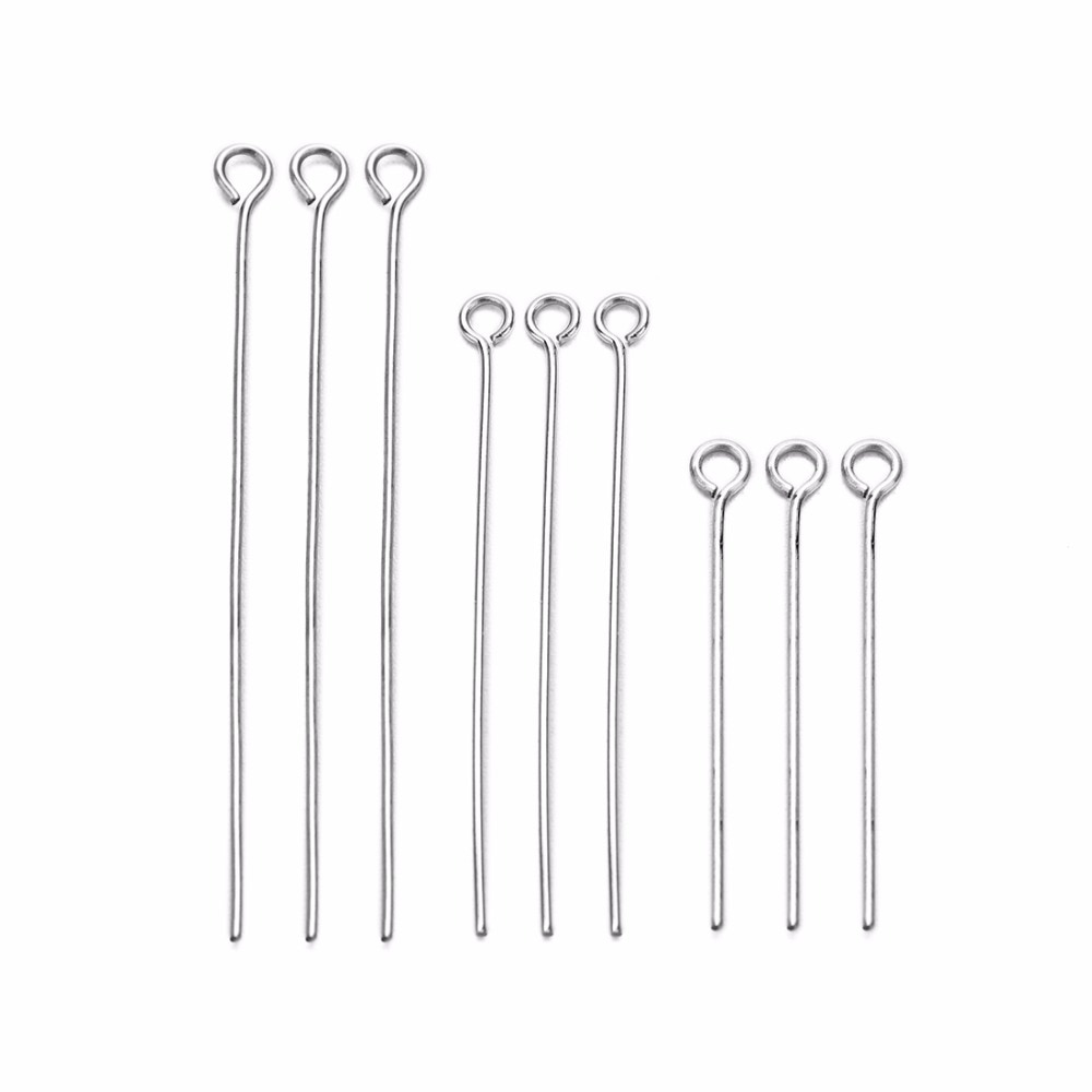 100pcs/set 20/30/40/50/60/70mm Stahl Doppel Auge Pin ohrringe Charme Stecker Stange Für DIY Schmuck Machen Ohrringe Stecker Pins
