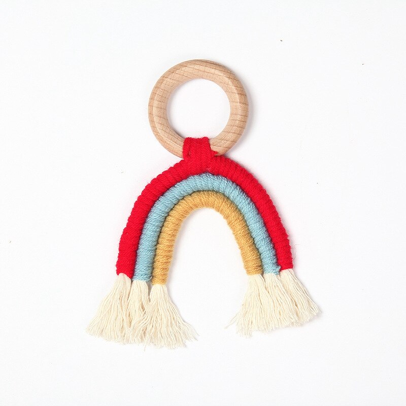 Nordic Kids Room Rainbow Hand-Woven Rainbow Ornaments Macrame Hanging Rainbow Wall Hanging Decor for Baby Nursey Dorm Room: Style4