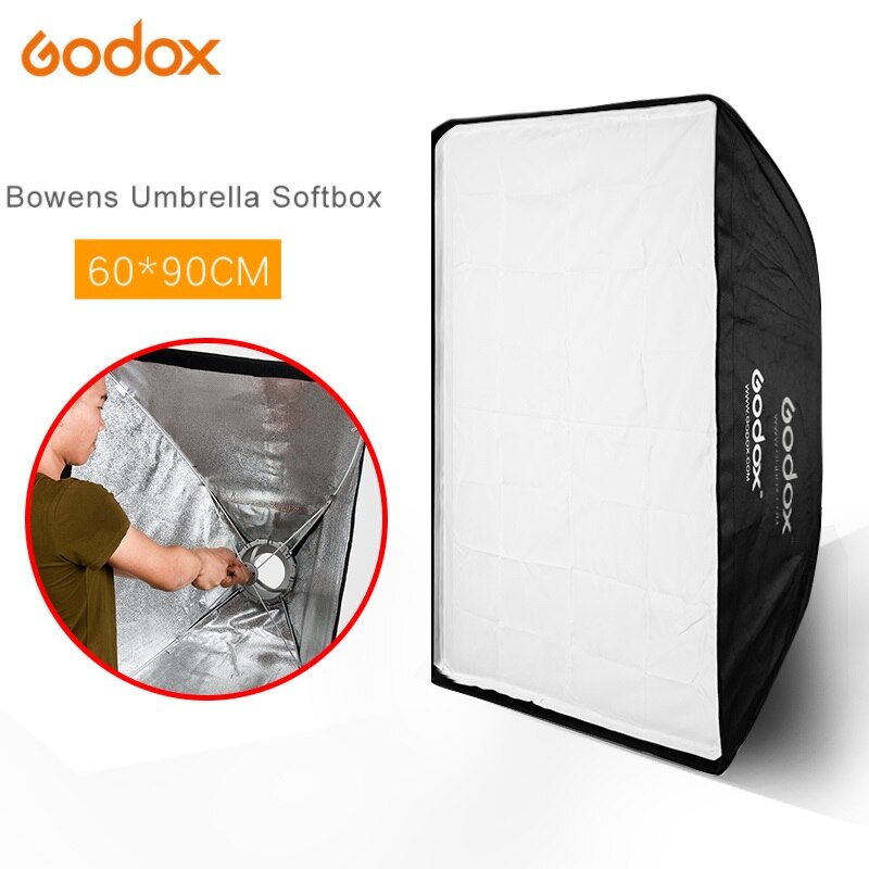 Godox SB-UE 60x90 cm 24 ''* 35'' Draagbare Rechthoekige Paraplu Softbox met Bowens Mount voor Studio flash DE300