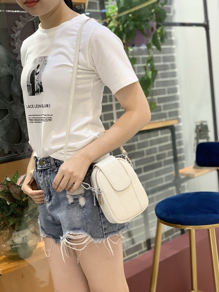 Lille taske kvinde netværk rød skulder/crossbody taske cool all-match dame læder tasker telefon taske