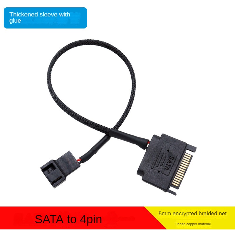 SATA Cooler Fan Adapter Cable，15 Pin SATA to 4 x 3 pin / 4 pin Fan Splitter Cable,15 Pin Male SATA to 3 Pin or 4 Pin Computer: Orange