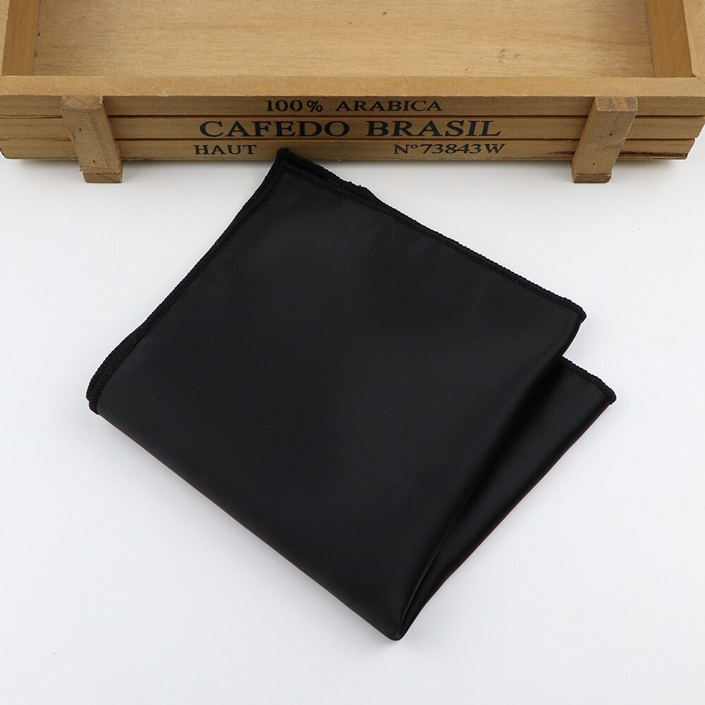 Mouchoir de poche carré en Polyester de couleur unie pour hommes, accessoire de mariage, classique, vert, bleu marine, à la , 23x23CM: 15