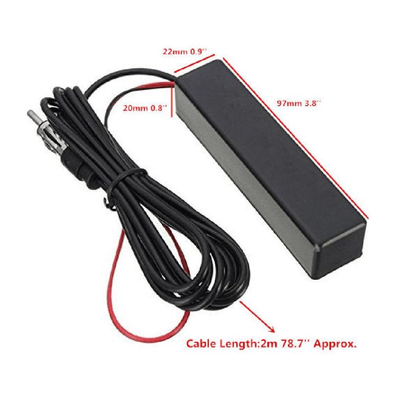 Antena de Radio FM Universal para coche, amplificador de señal para coche, para camión, para barco, motocicleta, Radio oculta, antena amplificada de 12V