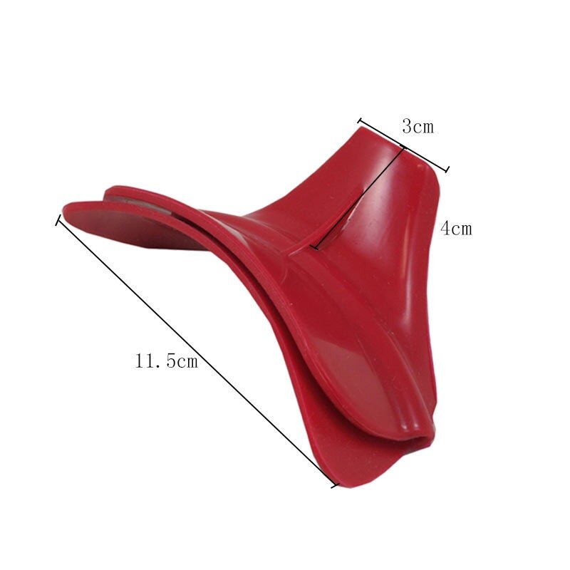 Portátil de silicona tolva para líquidos Anti-derrame Slip On Pour sopa Caño embudo para ollas y sartenes y cuencos y frascos de cocina herramienta: Rojo