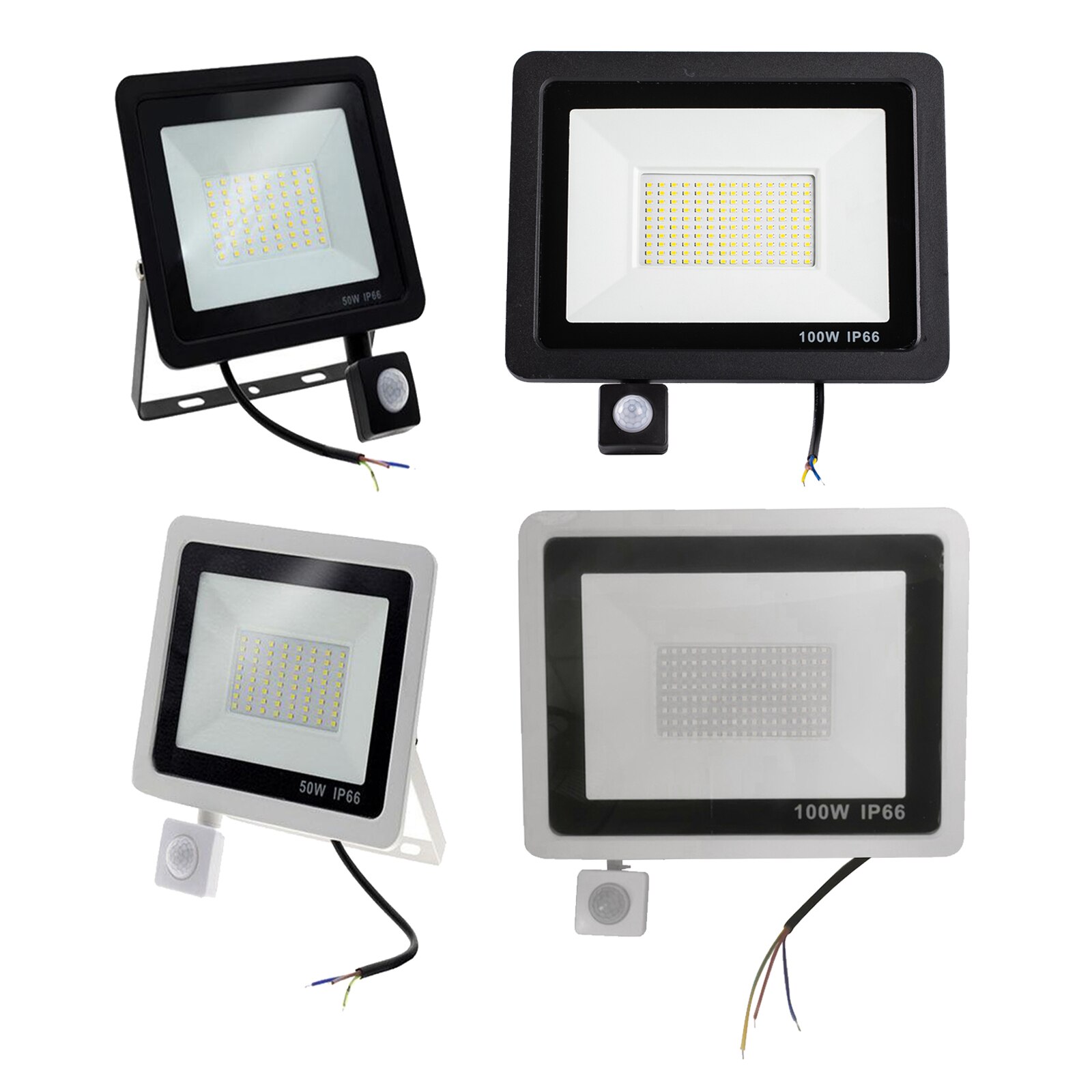 LED Floodlight Motion Sensor Outdoor Garden Yard Playground Stairway Security Flood Light 6500K Cold White