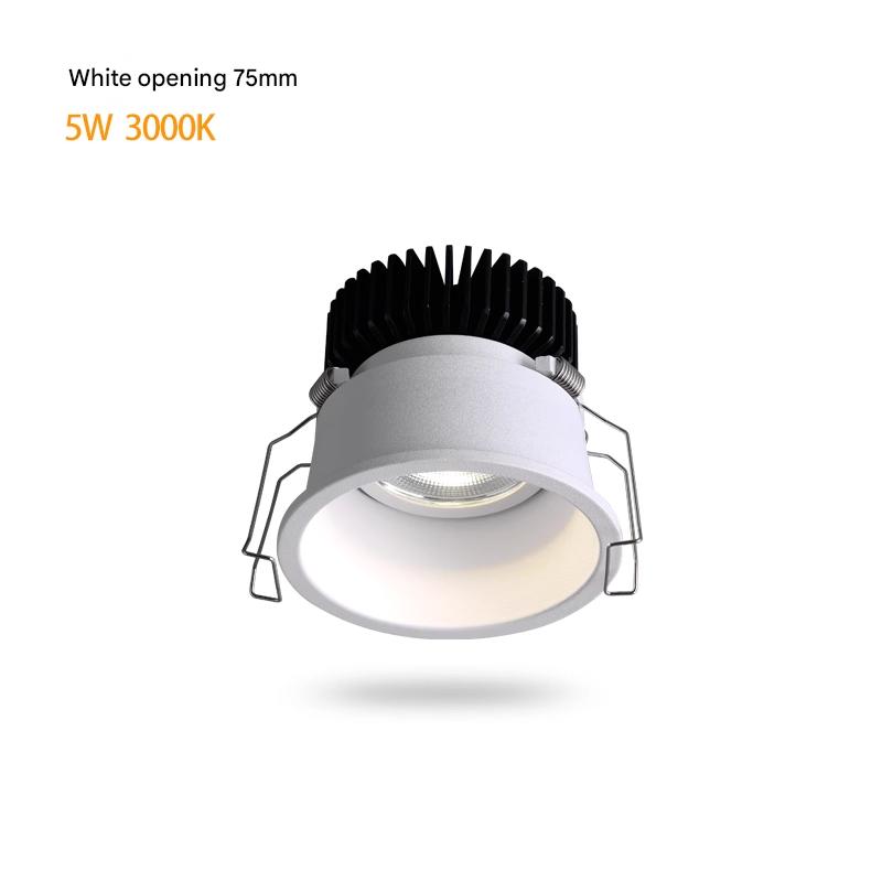 Household no main light narrow edge spotlight LED ceiling lamp embedded hole lamp living room high CRI deep anti-glare downlight: L / Yellow / 10w