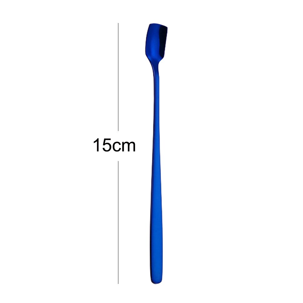 1PC Stainless Steel Coffee Spoon Long Handle Colorful Coffee Scoops Dessert Tea Cocktail Stirring Spoon Kitchen Gadget Tableware