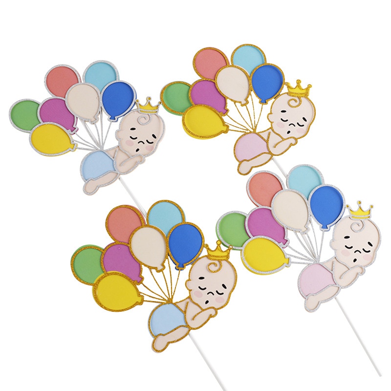 Ballongsnöre baby tårta dekoration godis bar baby shower kön avslöja barn fest tillbehör grattis på födelsedagen tårta topper