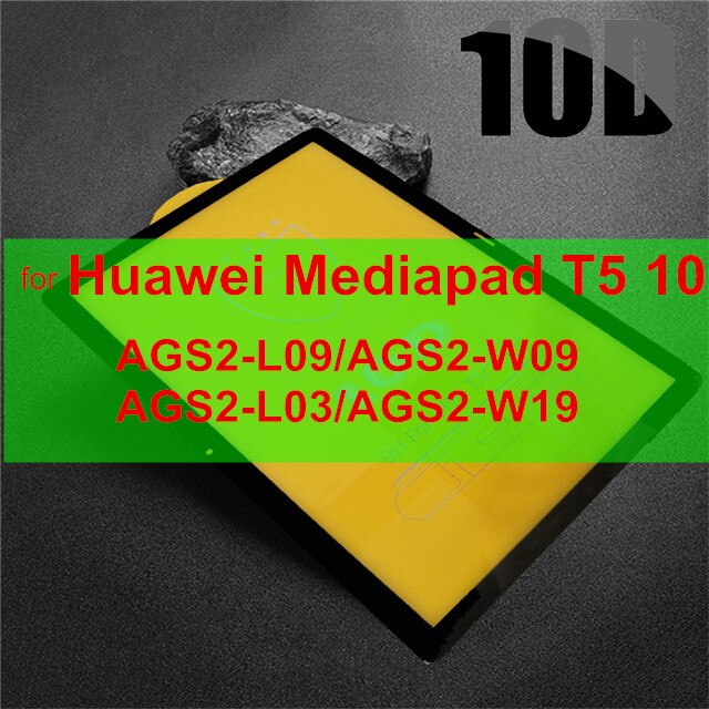 Screen Protector for Huawei MediaPad T5 10.1" - 10D Tempered Glass, Full Coverage, Scratch-Proof: For Huawei T5 10.1