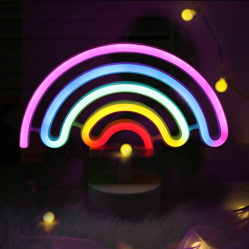 LED Neon Art Decorative with Holder Base Table Light Decor for Kids' Room Birthday Party Bar Recreational Wedding Party 17styles