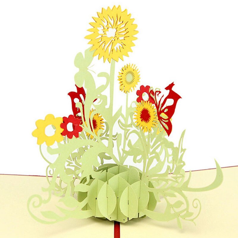 Tarjetas de Felicitación emergentes en 3D DÍA DE LA Madre de cumpleaños de girasol gracias postal de navideño