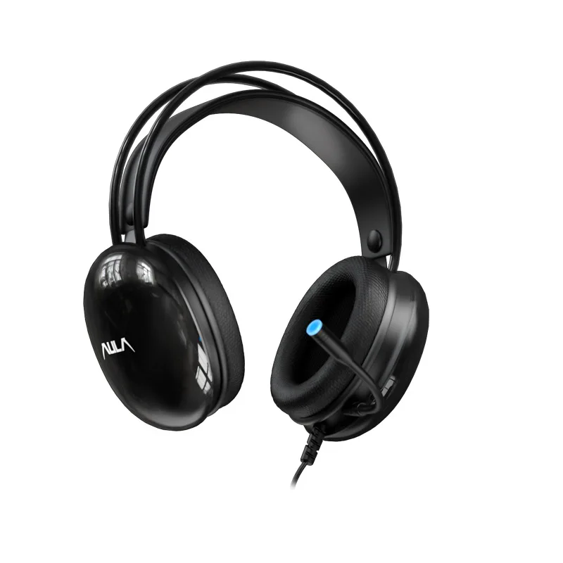 Kablede gaming 7.1- -kanals dedikerede computerhovedtelefoner med kabel, komfortable og bløde hovedtelefoner, velegnede til gamere: Sort
