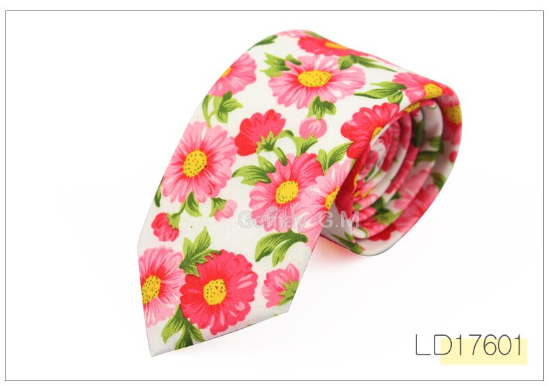 Floral Tie for Men Narrow Casual Mens Ties for Wedding Party Flower Skinny Neckties for Women Printed Male Neck Ties: LD17601