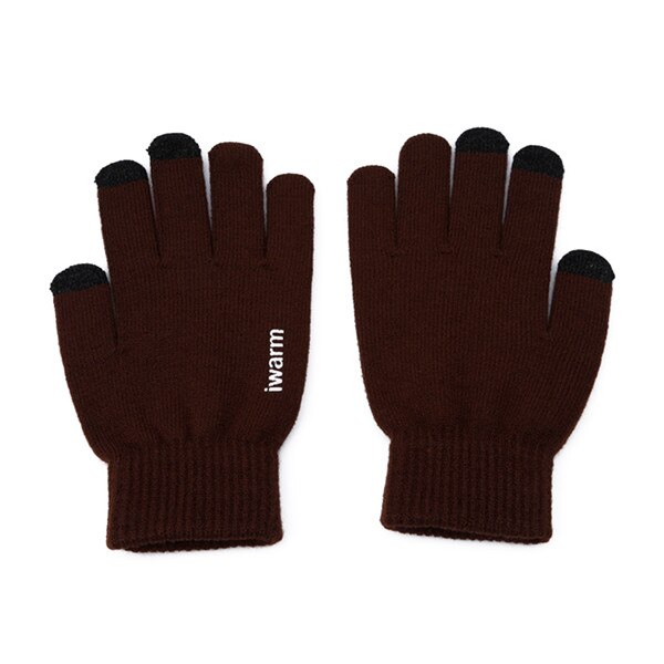 Heren gebreide skihandschoenen antislip touchscreen heren dikke warme handschoenen winter herfst heren wanten warme handschoenen: Donkere koffie