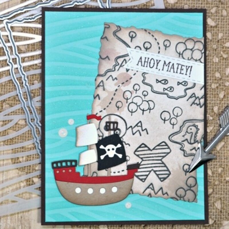 Go With the Flow Wave Stencil for DIY Scrapbooking Album DIY Paper Card Craft Fun Plastic Templates Decoation 6x6 inch