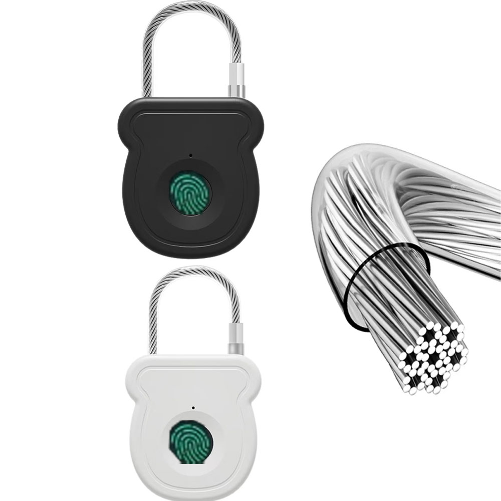 2025 Keyless USB Opladen Vingerafdruk Slot Smart Hangslot Deurslot 0.2sec Unlock Draagbare Anti-diefstal Hangslot