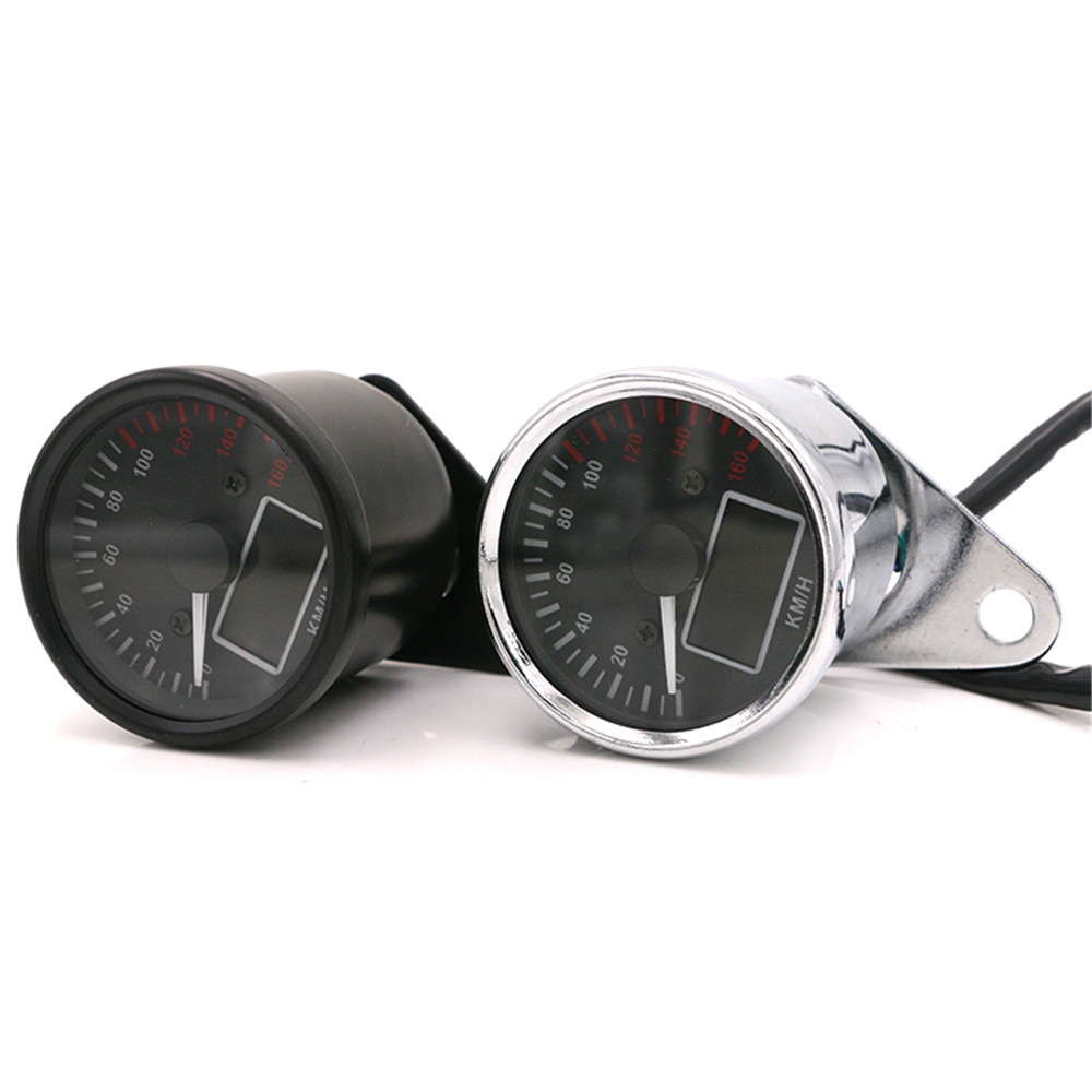 Universal Digital LCD Motorcycle Speedometer Odometer Techometer Gauge Waterproof Dual Speed meter Power Fuel Tank Display Gauge