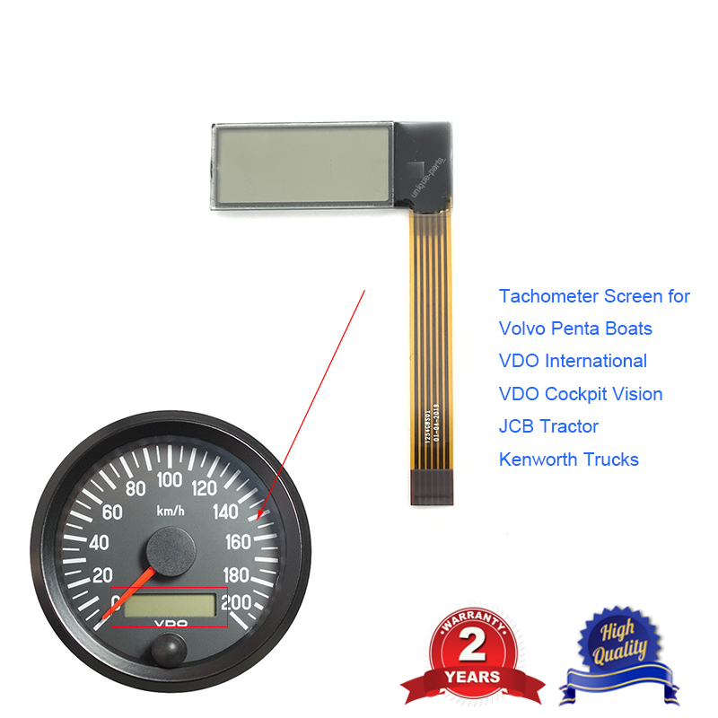 VDO Tachometer LCD Screen for Kenworth Truck JCB Volvo Penta Boat Yanmar Marine hour meter display