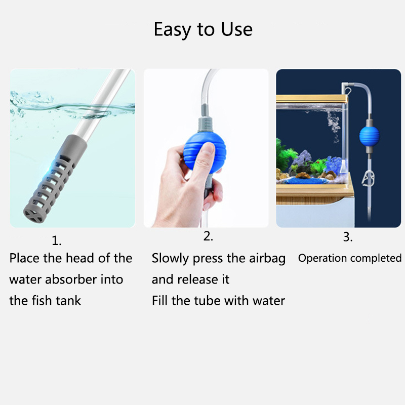 Changeur d'eau pour Aquarium, pompe à Air, outils de nettoyage, nettoyeur de gravier d'aquarium, pompe à Siphon sous vide avec buse de filtre