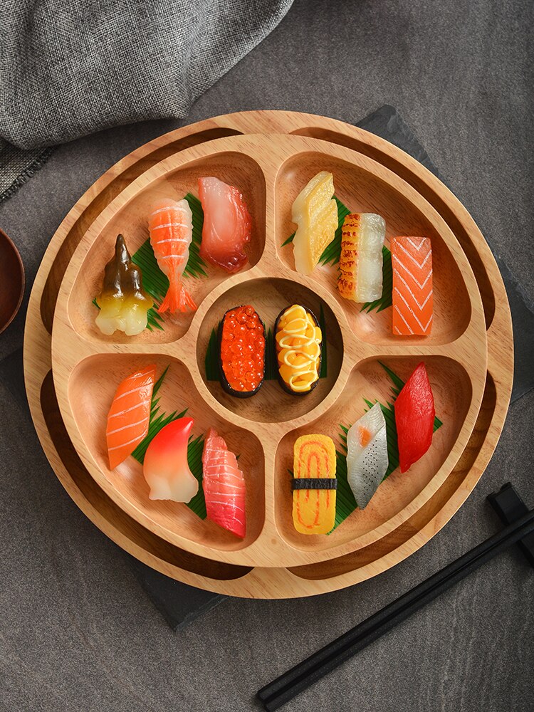 Massivt tre frukt tallerkener peanøtter form desserter tallerken sushi tallerken blad form desserter tallerken flerbruks serveringsbrett