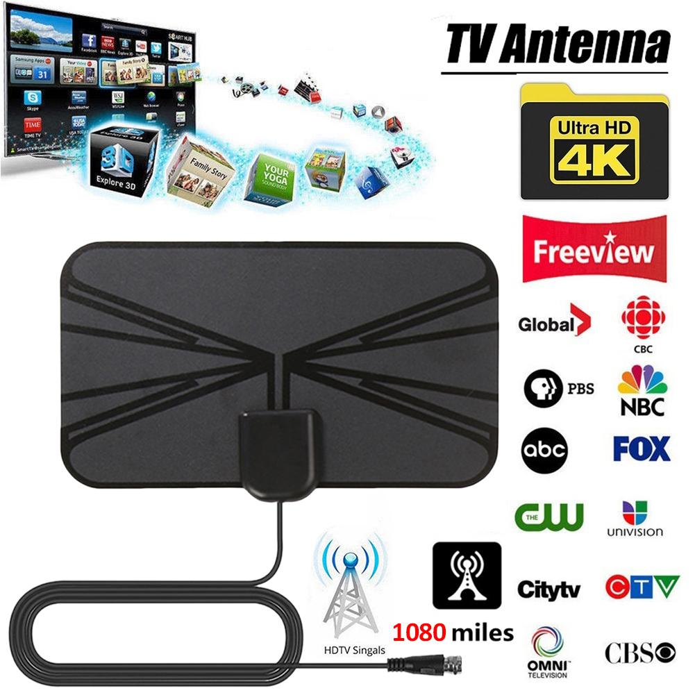 Neueste 1080 Miles TV Antenne Digitale HDTV Antenne Indoor TV Verstärker Radius Surf Luft Signal Booster