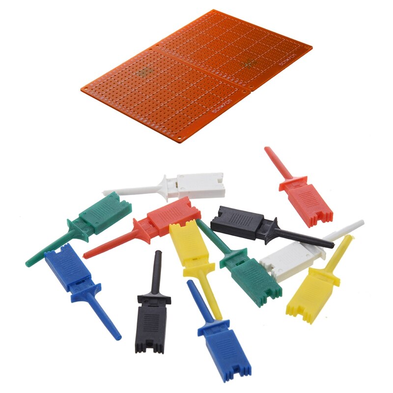 12Pcs SMD IC 6 Colors Hook Clip Grabbers Test Probe with 20Pcs Welding Finished PCB Prototype for Circuit Boards DIY: Default Title