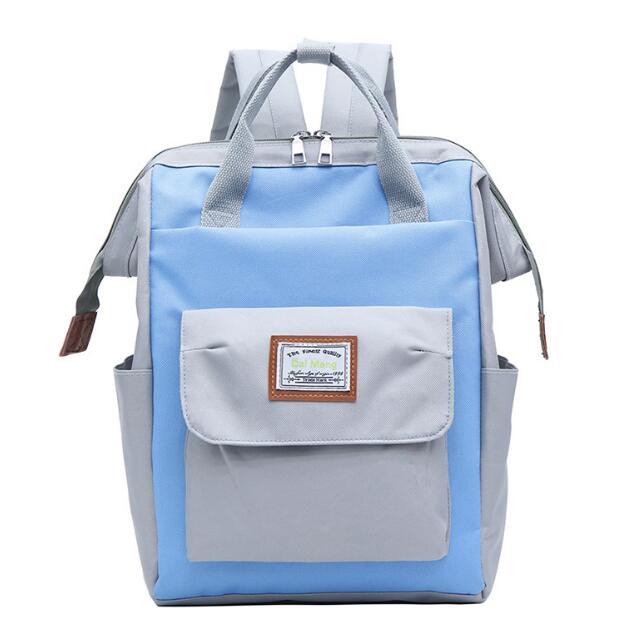 Chuwanglin-mochila de nailon a prueba de agua para mujer, mochila para ordenador portátil, mochilas escolares de retales para adolescentes, A51803: gray blue