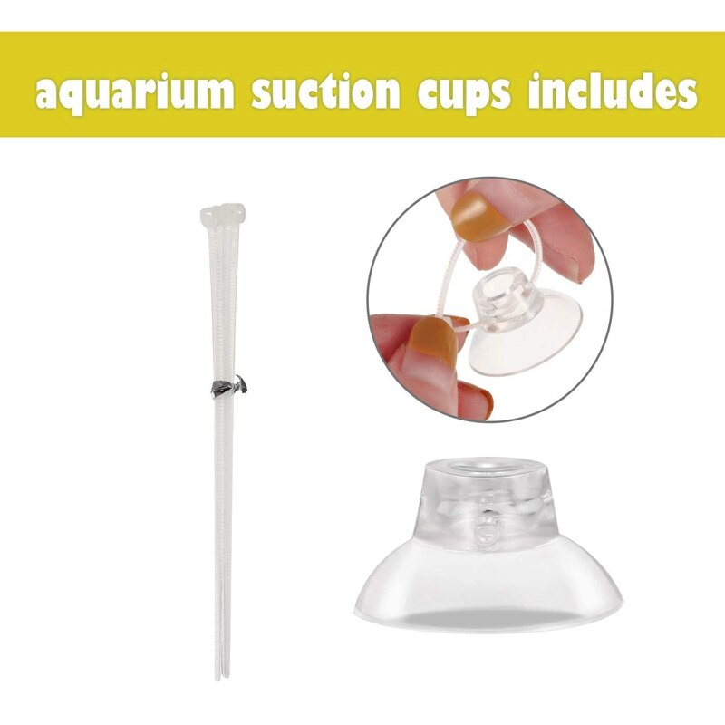 FashionAquarium ventosa-24 piezas pecera ventosa acuario ventosa gancho de succión con atadura de cables ajustable