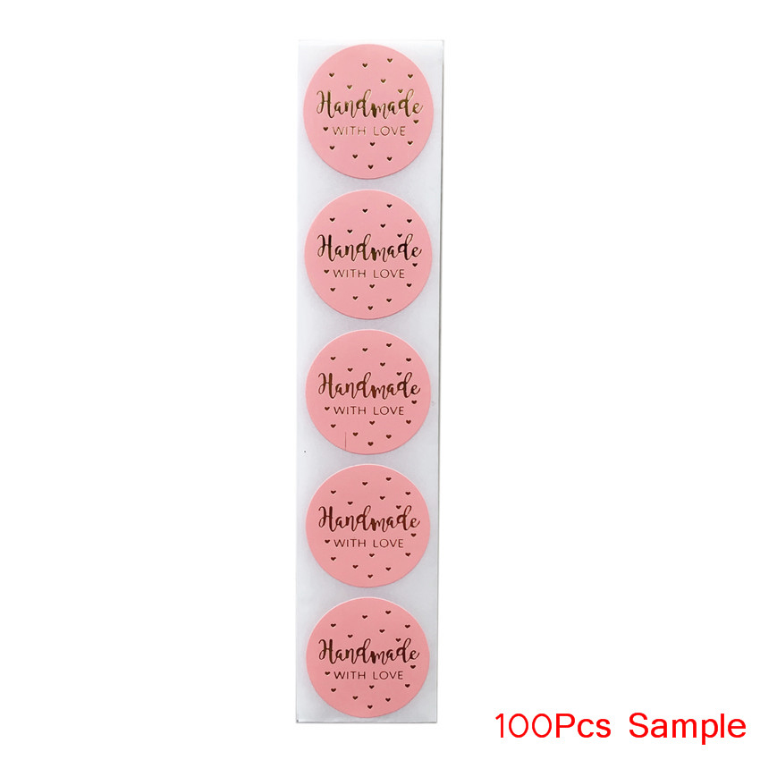 Autocollants Vintage en papier Kraft, étiquette autocollante de papeterie pour Scrapbook, fait à la main avec amour, décoration de fête d'anniversaire, 100 à 500 pièces