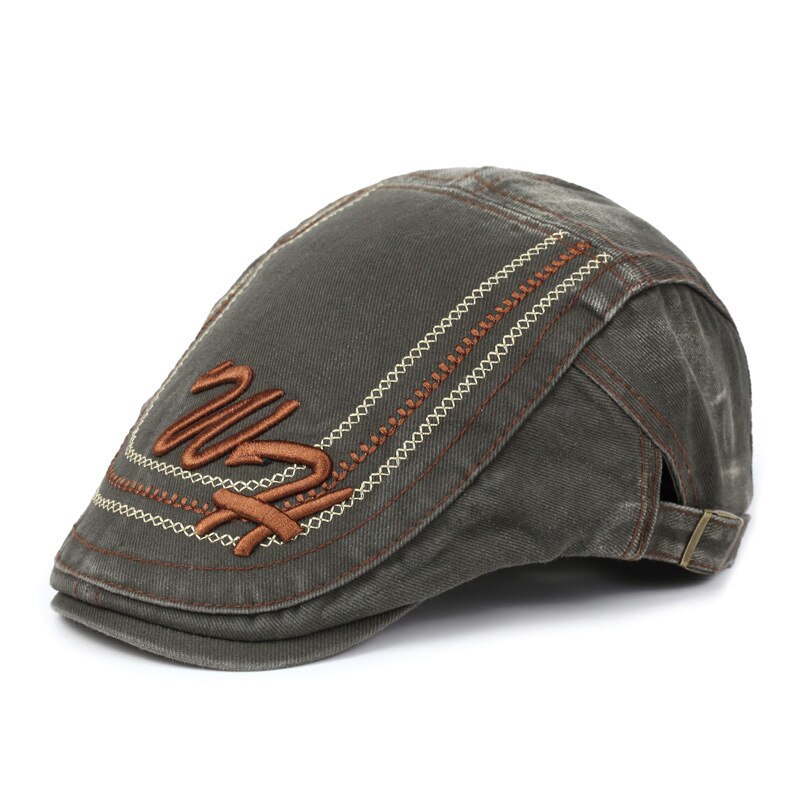 [NORTHWOOD alta Retro de gorra plana para hombre, Gorras Planas boina verano de los hombres de la de tapa plana para adultos de Material de algodón de tamaño de 55-60cm