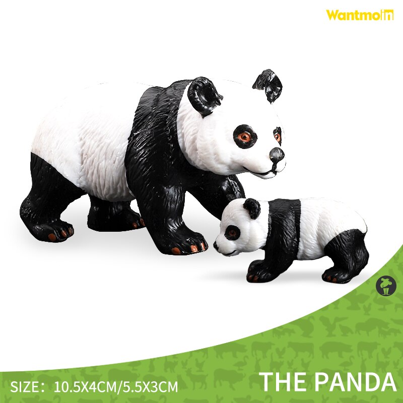 Wild Animals Model Family with Kangaroo Hippo Rhino Tiger Zebra/Realistic Wildlife Collection action figure for kids: panda