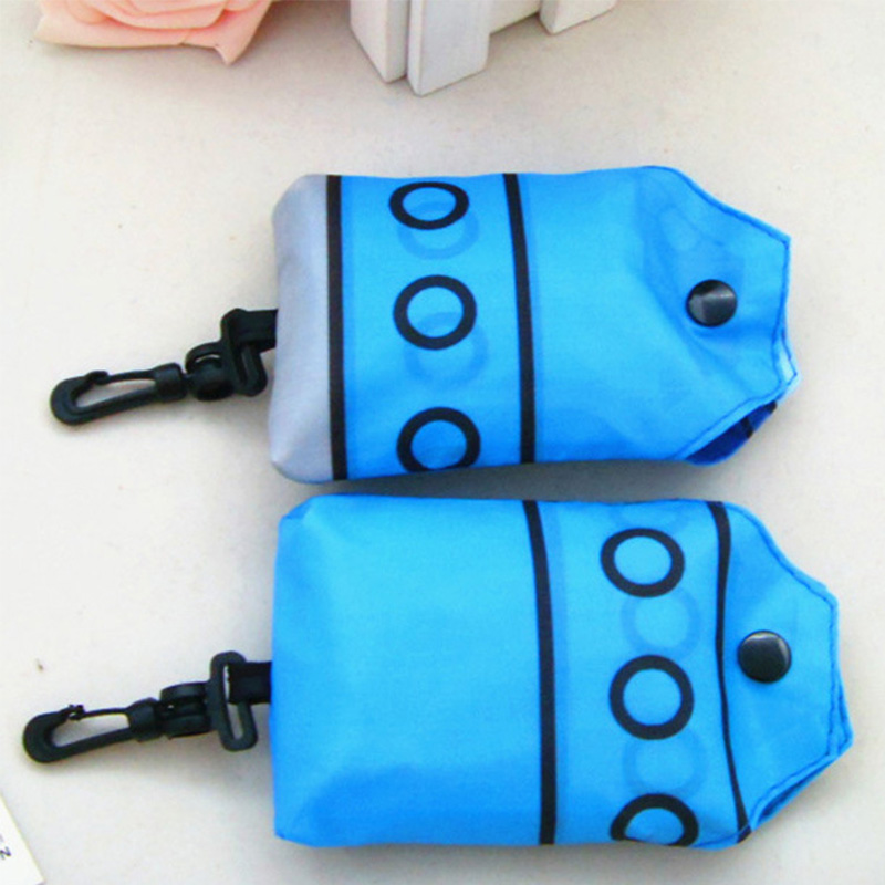 Bolso de compras plegable al azar, 1 pieza, , reutilizable, para almacenaje de alimentos con llavero, bolsa de mano práctica reciclada, a la