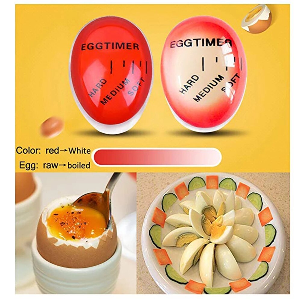 Reusable Color Changing Mini Egg Timer With Soft Medium Hard Boiled Calibration Kitchen Gadget