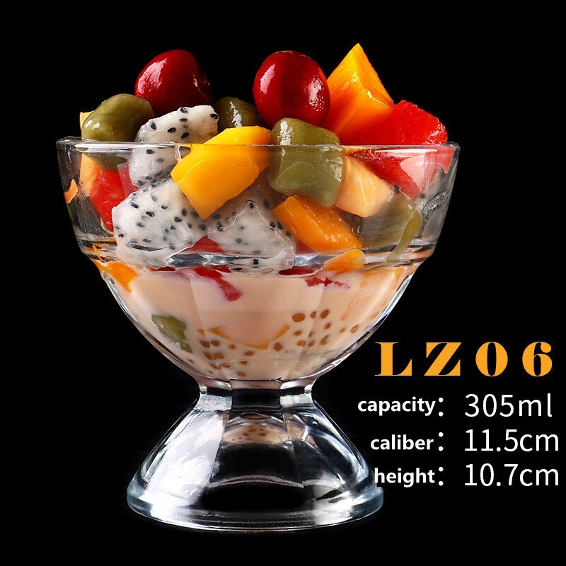 Glass Ice Cream Cup, Dessert Milkshake Cup, Ice Cream Cup, Multiple Styles, High Temperature Resistance, Good ,: LZ06