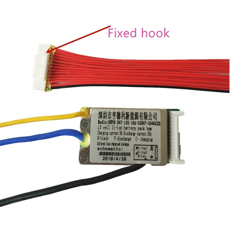 13s bms 48v litiumbatteri bms laddningsspänning 54.6 15a bms pcm