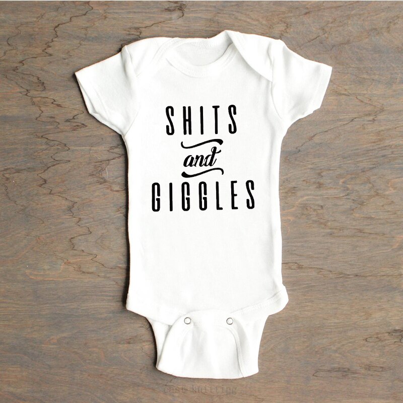 DERMSPE Pasgeboren Baby Rompertjes Mooie Jongens Meisjes Korte Mouw Vinger Knappe Print Foto Baby Jumpsuits Wit