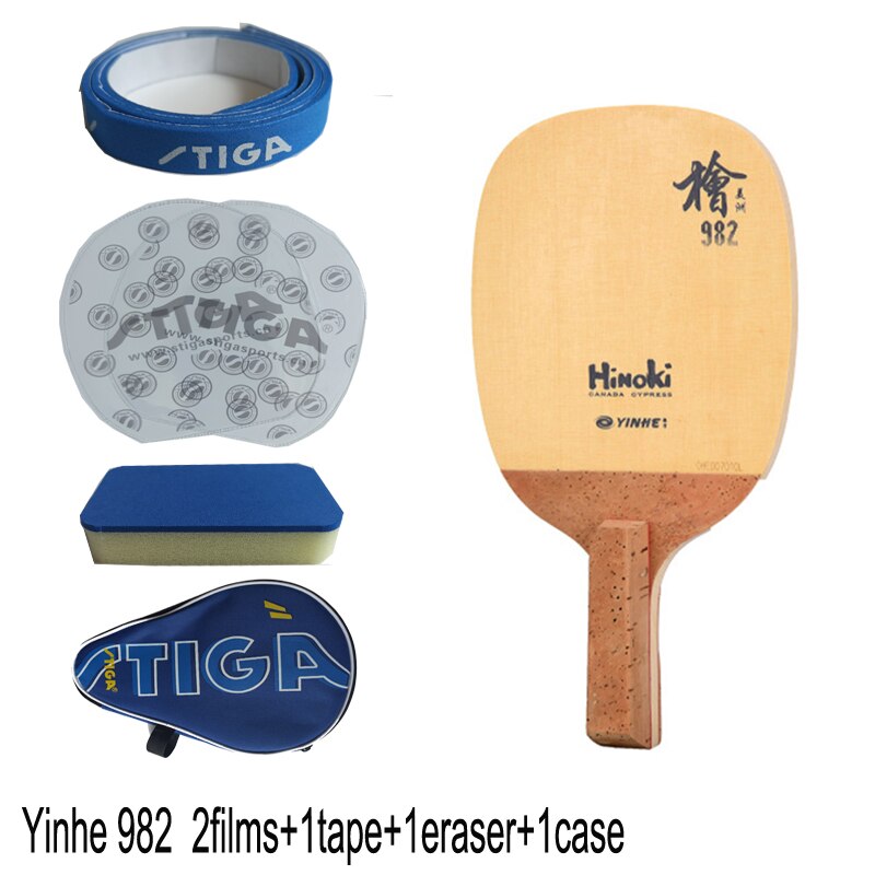 Yinhe – authentique raquette japonaise de tennis de table, modèle milkway Galaxy 982, Hinoki, penhold, one cypress: 982 case