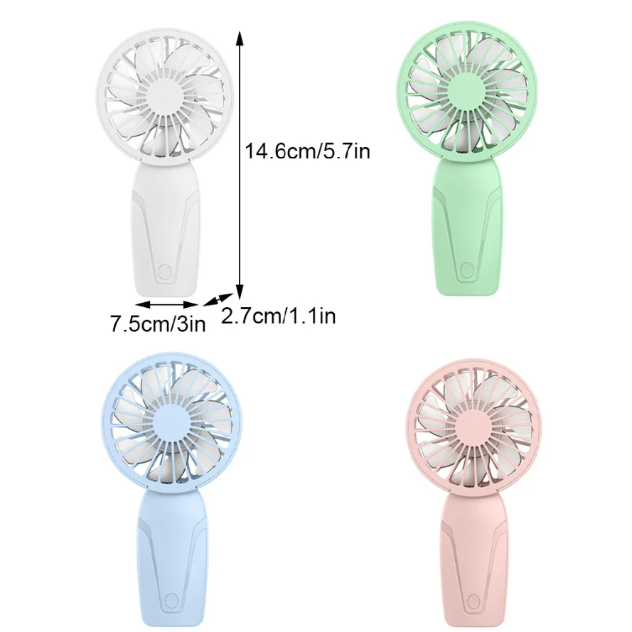 Draagbare handventilator, klein, lichtgewicht, schattig uiterlijk, usb-oplaadbare mini-ventilator voor verkoeling onderweg, mini-zakventilator
