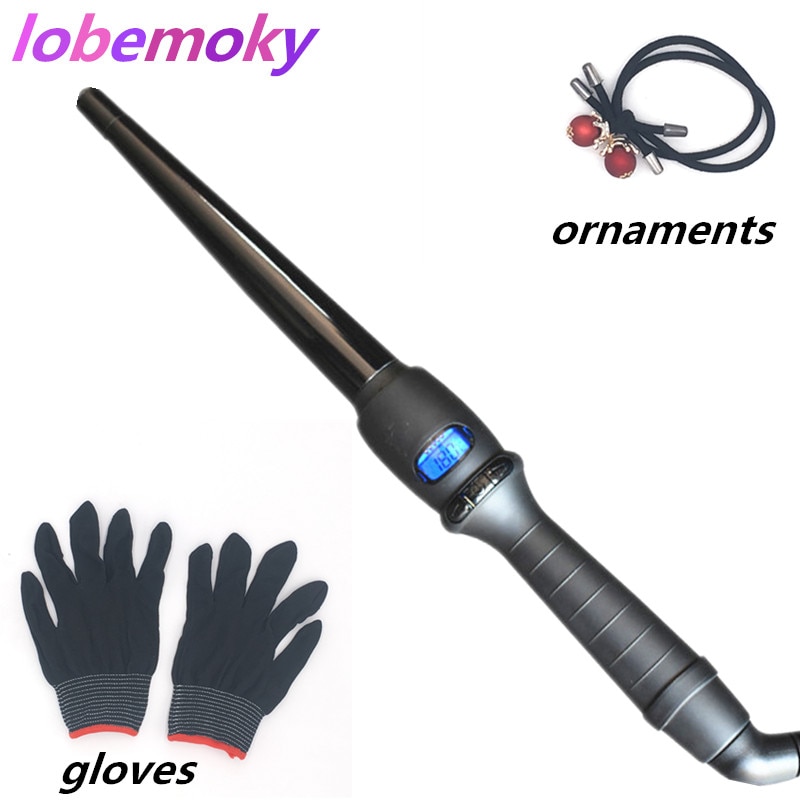 Moniteur LCD outils de coiffure en céramique fer à friser cheveux ondulation poire fleur cône cheveux électrique