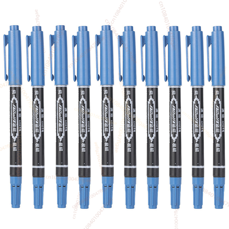 5/10PCs Permanent Marker Black/Blue/Red Oil Marker Pen Twin Tip Fine Nid Marker Ink Stationery Items School & Office Supplies: PURPLE
