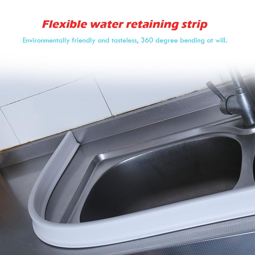 Bathroom Water Stopper Flood Barrier Durable 360 Degree Bending Will Cleavable Floor Dry Wet Curved Silicone Water Blocker
