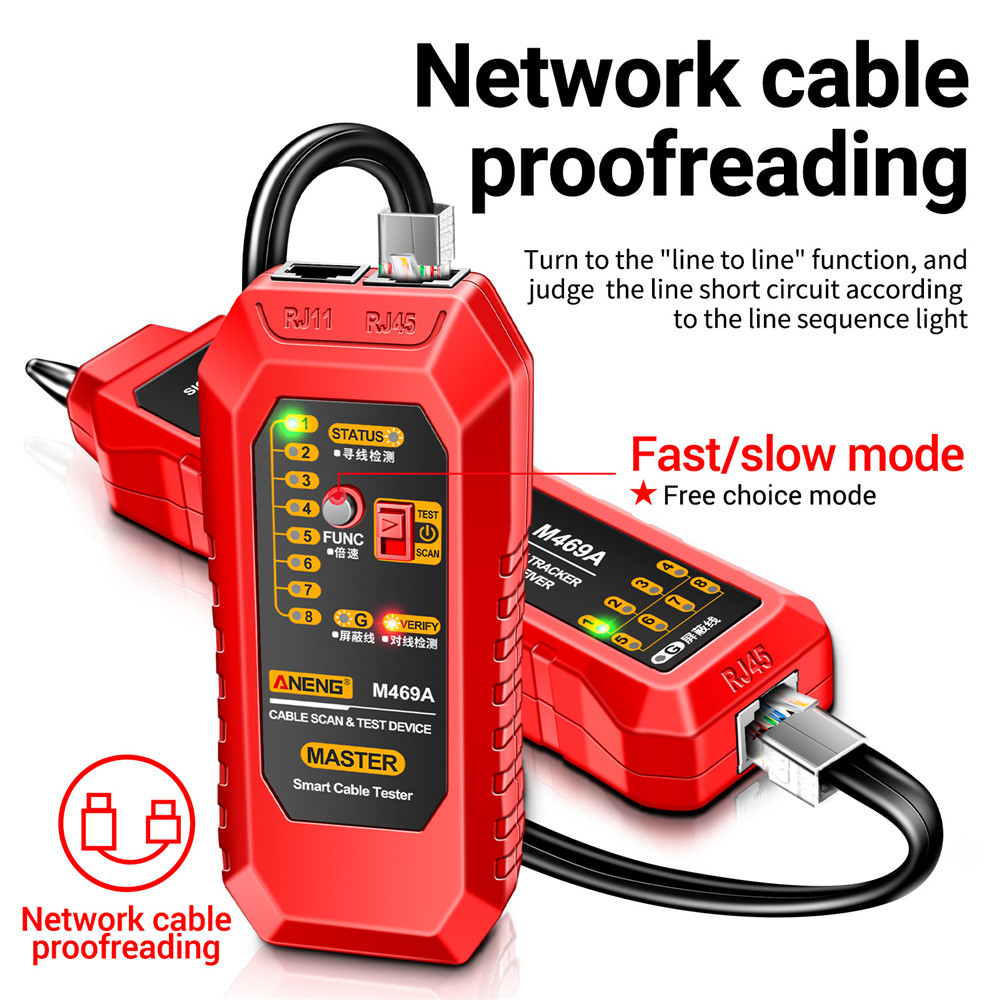 ZoeRax-probador de Cable de red, buscador de línea RJ11 RJ45, rastreador de cables multifunción con sonda, Cable de red LAN Ethernet