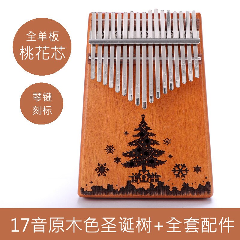 Kalimba 17 tasti Thumb Piano strumenti musicali in legno di alta qualità Mbira Body con libro di apprendimento Kalimba Piano regalo di natale: Christmas tree