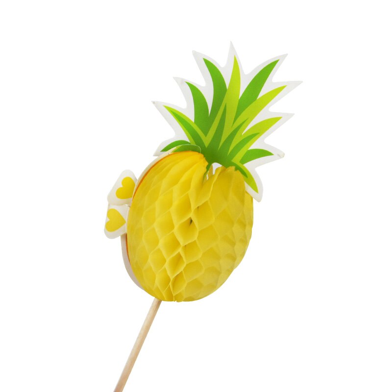 Flamingo Pineapple Cupcake Topper Fruit Toothpick for Hawaii Theme Beach Party Decoration Wedding Birthday Cake Topper Supplies8