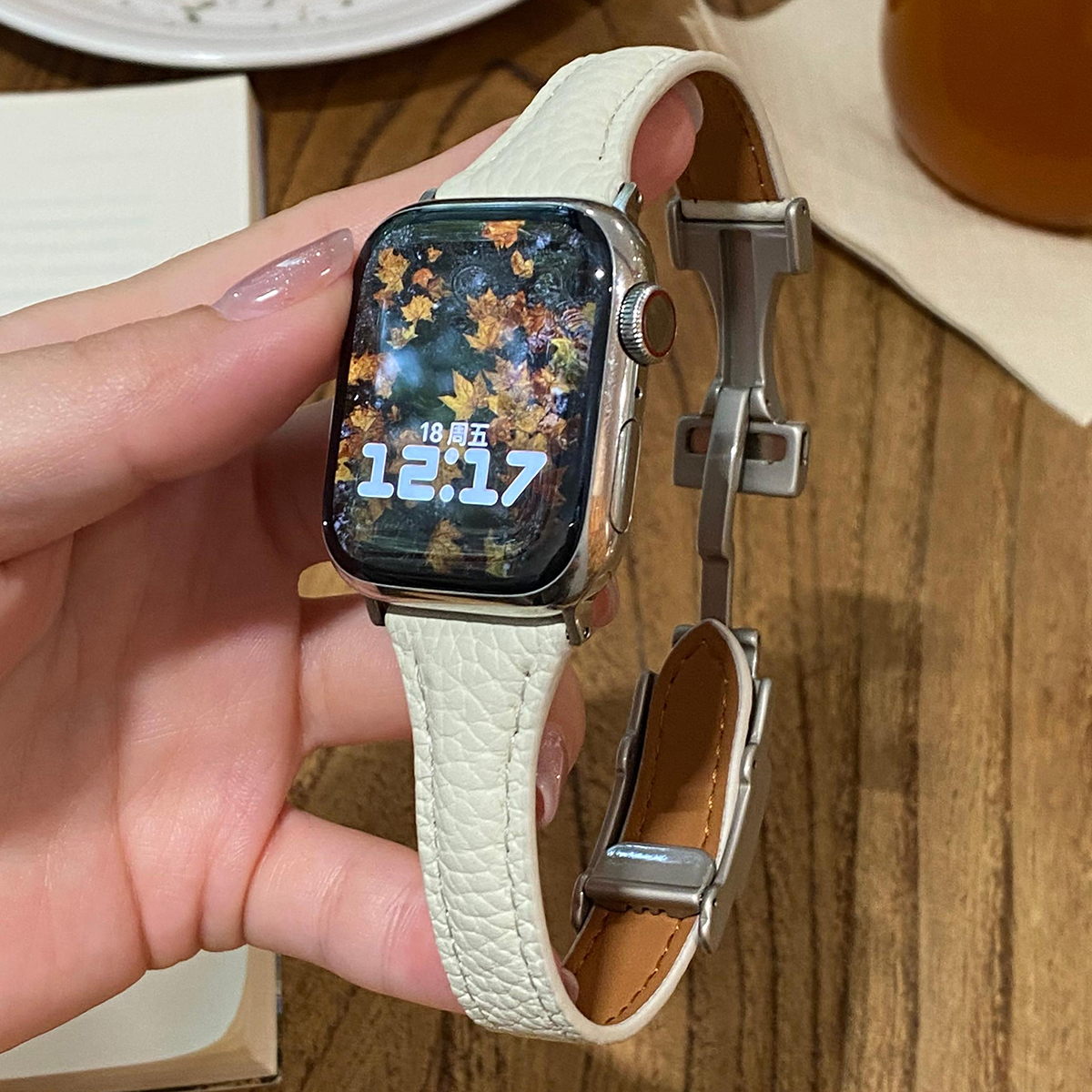 Læderrem til apple watch 10 9 8 46mm 42mm 41mm 44mm 45mm 40mm magnetisk urrem til kvinder, armbånd, iwatch 7 se 6 5 4